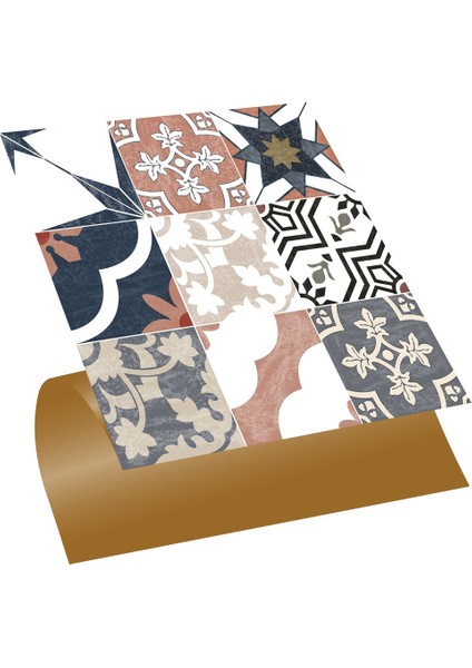 Kendinden Yapışkanlı Küba Desenli Pvc Karo 30X30 cm (33 Adet) 3m2