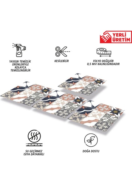 Kendinden Yapışkanlı Küba Desenli Pvc Karo 30X30 cm (33 Adet) 3m2 fiyatları