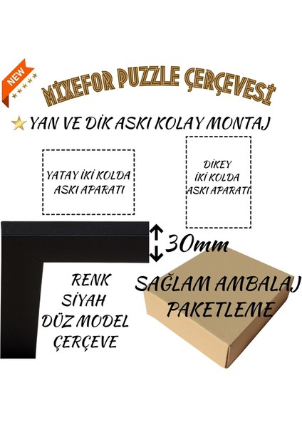 1500 Parça Puzzle Çerçevesi Ölçü 85 cm x 60 cm modelleri