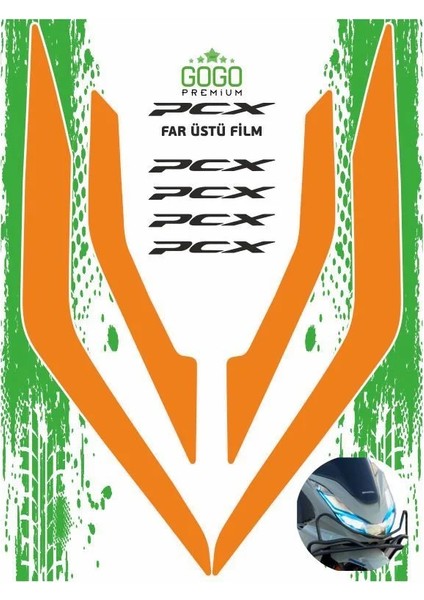 Honda Pcx 2021 - 2024 Uyumlu Far Üstü Film Sticker