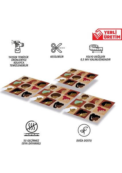 Kendinden Yapışkanlı Kadın Figürleri Desenli Pvc Karo 30X30 cm (33 Adet) 3m2 fiyatları