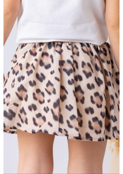 Fiyonk Detaylı Leopar Desenli Kız çocuk takım - Beyaz fırsatları