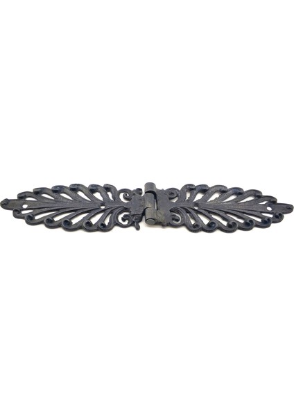 Antika Tarz Dekoratif Pirinç Yaprak Desenli Menteşe - 55X265 Mm, Oksit