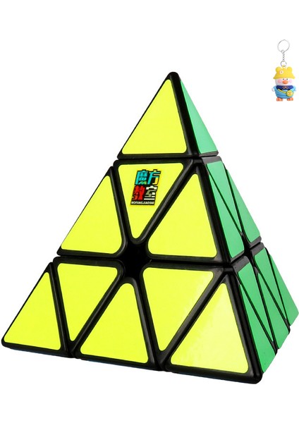 Demon Domain Charm Dragon Serisi Pürüzsüz Dönen Üçüncü Dereceli Piramit Katı Renkli Buzlu Özel Şekilli Rubik Küpü Oyuncak (Yurt Dışından)