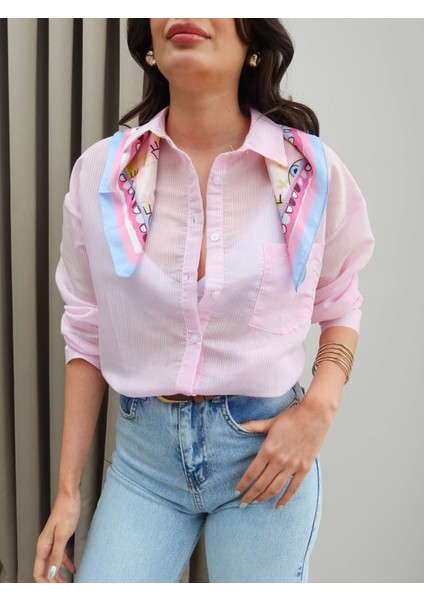 Cep Detay Çizgi Desen Gömlek modelleri