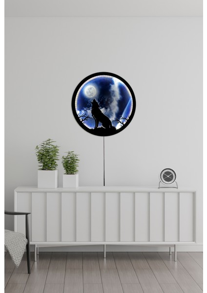 Ay Dekor Ayınlatma Kurt Figürlü 60 x 60 cm Duvar Dekoru fiyatları