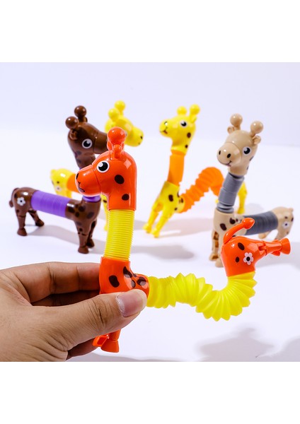 Luxıxı 4 Bulmaca Dekompresyon Diy Teleskopik Zürafa Köpek Duyusal Oyuncak Karışık Saç (Yurt Dışından)