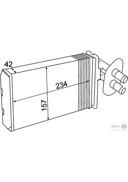 Kalorifer Radyatörü Vw Transporter T4 1.9d-Td-2.0d-2.4d-2.5d-Td (Ön) (234X157X42) (Ac+) Gnzrz