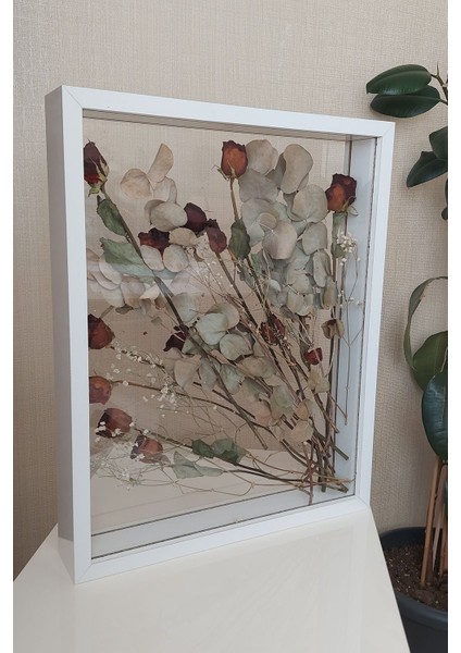 40 x 50 cm Çift Yönlü Derin Gül Çerçevesi! Gelin Buketi Çerçevesi!
