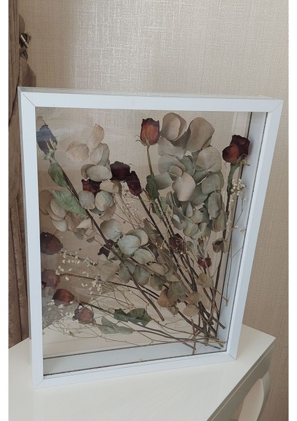 40 x 50 cm Çift Yönlü Derin Gül Çerçevesi! Gelin Buketi Çerçevesi!