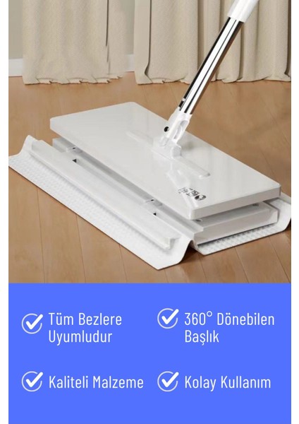 Akıllı Mop Paleti Otomatik Temizlik Seti - 10 Adet Bez Hediyeli Otomatik Yengeç Mop,