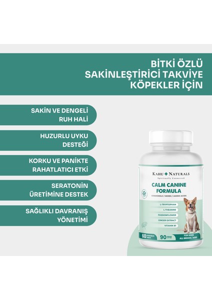 Calm Canine Formula, Köpekler Için Bitki Özlü Sakinleştirici Rahatlatıcı Takviye, 60 Tablet