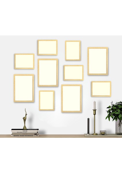 10 Ahşap Rengi Boş Çerçeve Seti