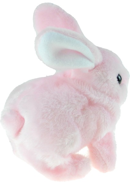 Oyuncak Tavşan Sevimli Pelüş Tavşan Pink Sesli Hareket Pilli 17CM