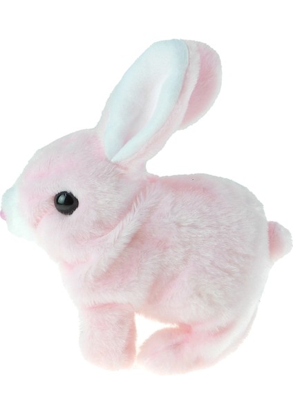 Oyuncak Tavşan Sevimli Pelüş Tavşan Pink Sesli Hareket Pilli 17CM