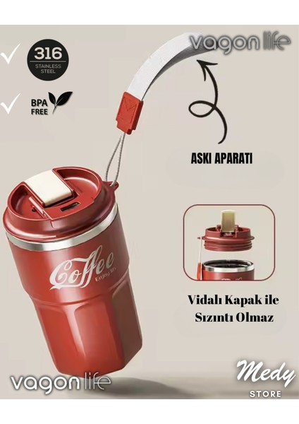 - Stainless Steel Mug Kahve Bardağı 450 ml