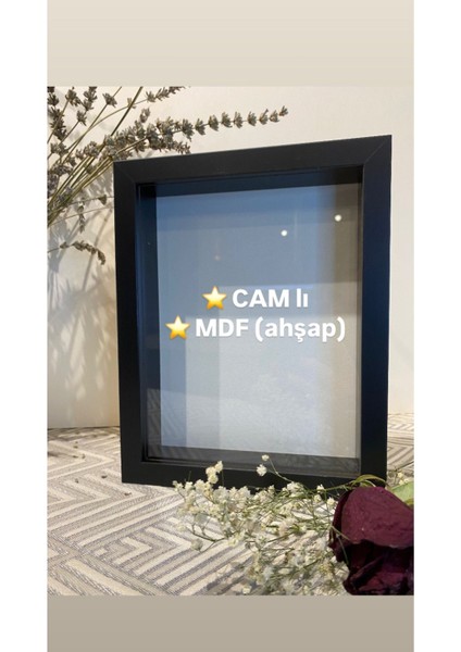 20 x 25 x 3 Camlı Derinlikli Anı Çerçevesi Derinlikli Anı Hatıra Çerçevesi Gül Söz Nişan Çiçeği Kutusu