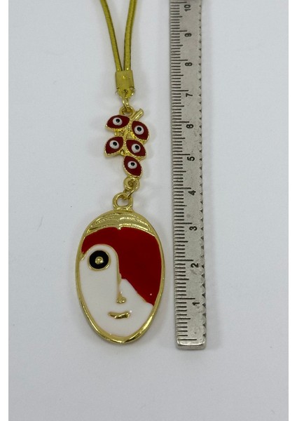 Kırmızı Salkım Çift Renkli Yüz Dikiz Ayna Süsü, Metal Lineart Yüz Figürü Tarz Yeni Araba Hediyesi fırsatları