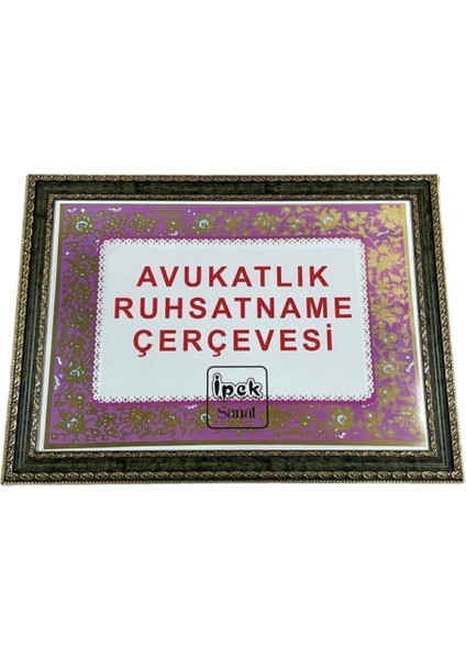 Avukatlık Ruhsat Çerçevesi Yeşil Renk- 33 x 48 - Hakiki Camlı Ruhsat Çerçevesi