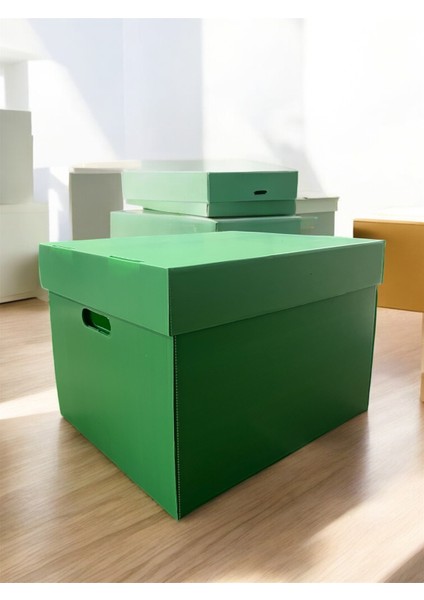 Arşiv Kutusu ve Dosyası Taşıma Kutusu 42X35X30CM Plastik Oluklu Levha