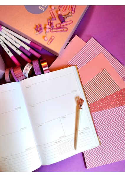 Uzimi Pınky Clouds Box (Tarihsiz Planner/ajanda Içeren Kırtasiye ve Journaling Seti)