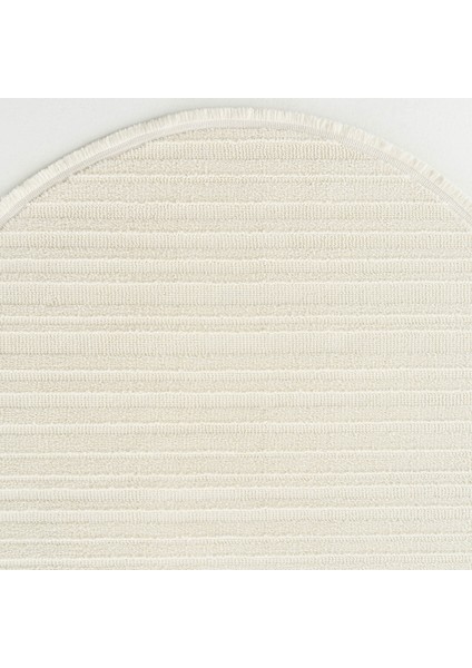 Newyork 3101 Krem Yumuşak Halı Kilim Salon Koridor Kesme Yolluk Yuvarlak Dokuma Makine Halısı