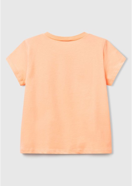 Kız Çocuk Lila Grafik Baskılı Kısa Kollu T-Shirt fiyatları
