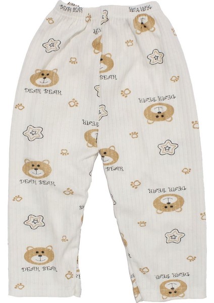 Erkek Çocuk Beyaz Kahve Yıldızlı Ayılı Desenli 2'li Pijama Takımı - 1015498 fiyatları