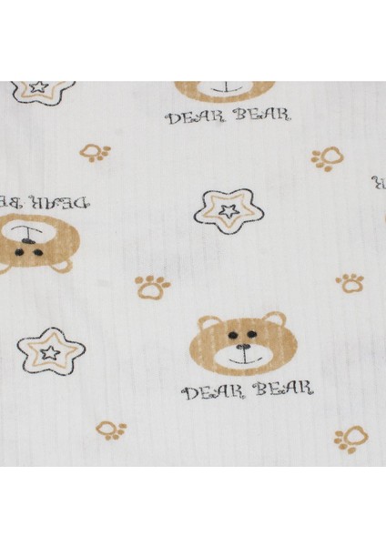 Erkek Çocuk Beyaz Kahve Yıldızlı Ayılı Desenli 2'li Pijama Takımı - 1015498 modelleri