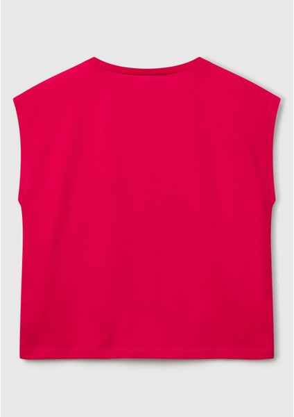 Kız Çocuk Sarı Grafik Baskılı Kısa Kollu T-Shirt