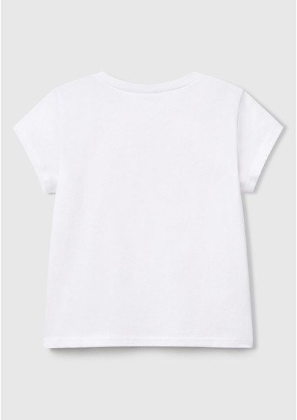 Kız Çocuk Lila Grafik Baskılı Kısa Kollu T-Shirt fiyatları