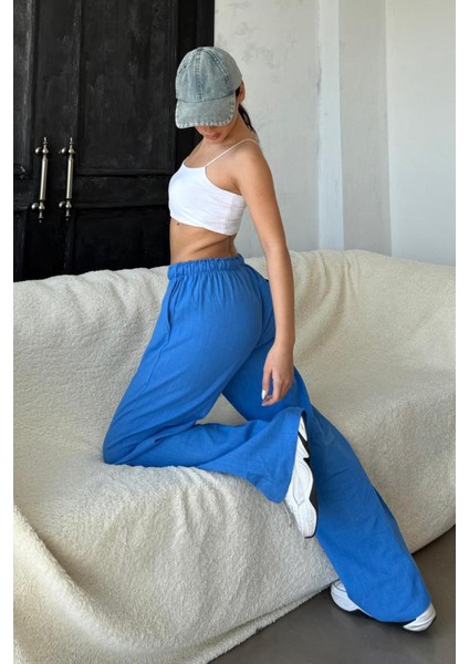 Saks Beli Büzgülü Wide Leg Kumaş Pantolon MG1950 fırsatları