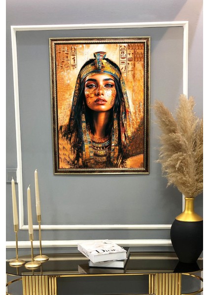 Antik Mısır Desenli Çerçeveli Duvar Tablosu 50X70CM MISIR18