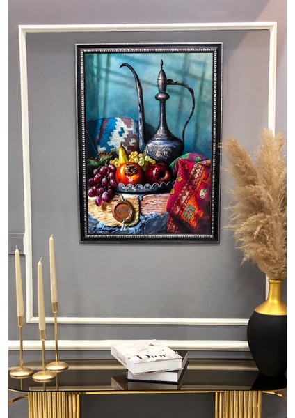 Natürmort Desenli Çerçeveli Duvar Tablosu 50X70CM NAT11