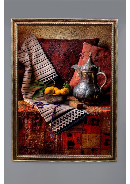 Natürmort Desenli Çerçeveli Duvar Tablosu 50X70CM NAT06
