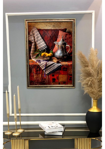 Natürmort Desenli Çerçeveli Duvar Tablosu 50X70CM NAT06