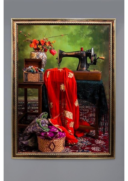 Natürmort Desenli Çerçeveli Duvar Tablosu 50X70CM NAT02
