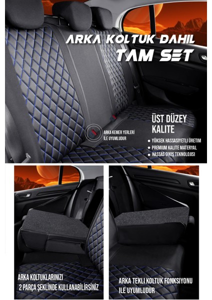 Skoda Octavia (2009-2012) Uyumlu Tam Set Oto Koltuk Kılıfı Venüs Serisi .5 indirimleri