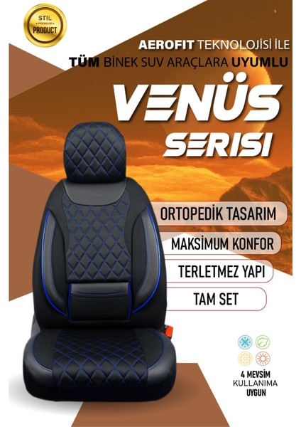 Porsche Cayenne (2011-2017) Uyumlu Tam Set Oto Koltuk Kılıfı Venüs Serisi .5