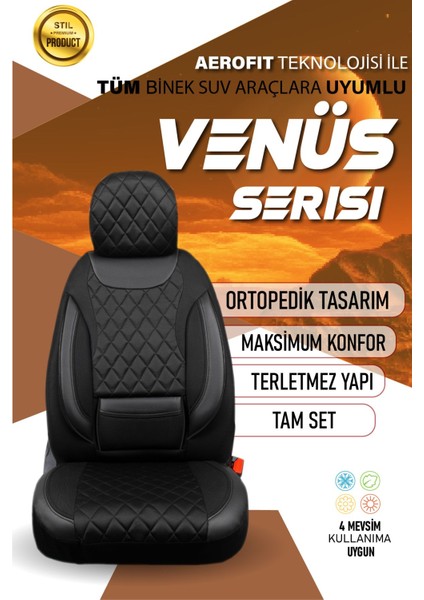 Mercedes B180 (2012-2016) Uyumlu Tam Set Oto Koltuk Kılıfı Venüs Serisi .2