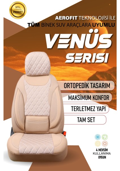 Nissan Qashqai (2010-2013) Uyumlu Tam Set Oto Koltuk Kılıfı Venüs Serisi .6