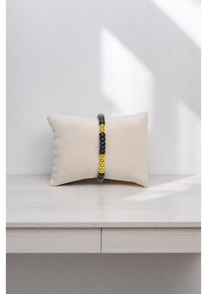 Yuvarlak Gümüş Desenli Siyah Bileklik fiyatları