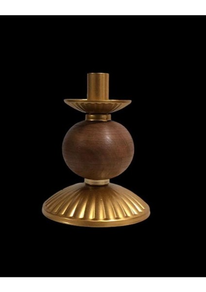 Tekli Pino Mumluk Ahşap Top Detaylı Gold Küçük