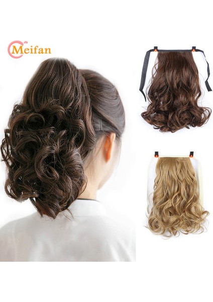 Meıfan Sentetik Kısa Dalga At Kuyruğu Kadınlar Için Ipli Bağlı Saç Kuyruk Klipsli Postiş Doğal Saç Parçaları (Yurt Dışından)