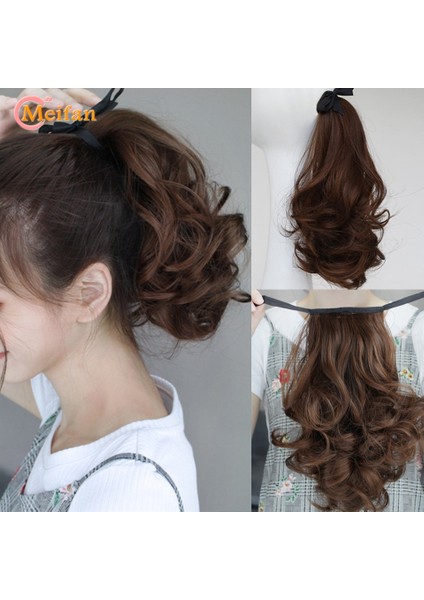 Meıfan Sentetik Kısa Dalga At Kuyruğu Kadınlar Için Ipli Bağlı Saç Kuyruk Klipsli Postiş Doğal Saç Parçaları (Yurt Dışından) indirimleri