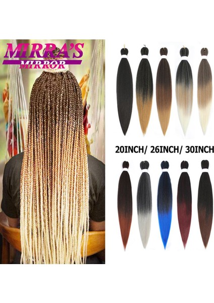 Ön Gerilmiş Örgü Saç Ombre Jumbo Örgüler Saç Uzantıları Yakı Düz Sentetik Örgü 1/3/6/8/10 Adet Toplu Mirra'nın Aynası (Yurt Dışından)