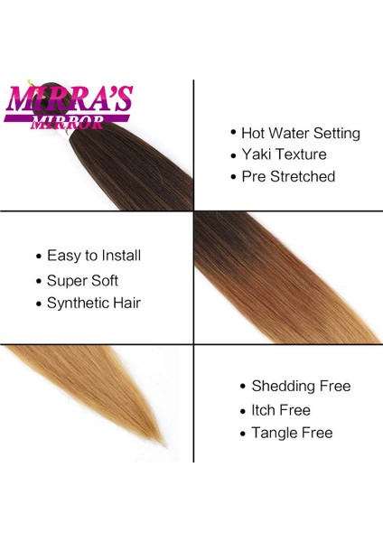 Ön Gerilmiş Örgü Saç Ombre Jumbo Örgüler Saç Uzantıları Yakı Düz Sentetik Örgü 1/3/6/8/10 Adet Toplu Mirra'nın Aynası (Yurt Dışından) modelleri