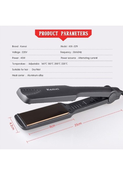 Ayarlanabilir Dijital Isıtma Seviyesine Sahip Kemei Orijinal Profesyonel Saç Düzleştirici KM-329 Ile Saçlarınız Güzel, Iyi Görünümlü, Çekici ve Ipeksik Tutun (Yurt Dışından) fırsatları