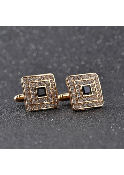 Clic Lüks Taklidi Kristal Kare Özel Enam Erkekler Kol Düğmesi Erkek Fransız Gömlek Kol Düğmeleri Düğün (Yurt Dışından)
