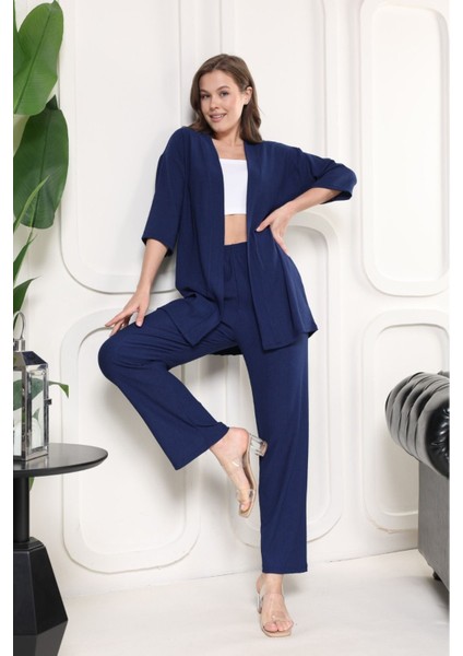 Şık - Kimono Hırkalı Bürümcük Takım Oversize Düşük Kol M - 6xl